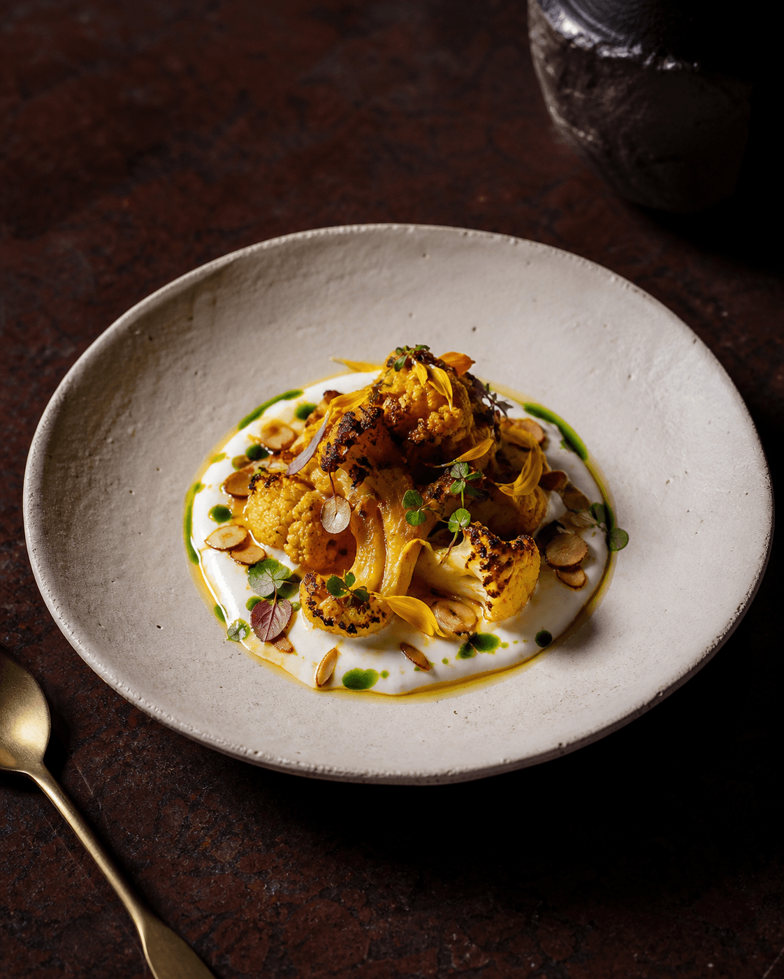 A contemporary Indian cauliflower course